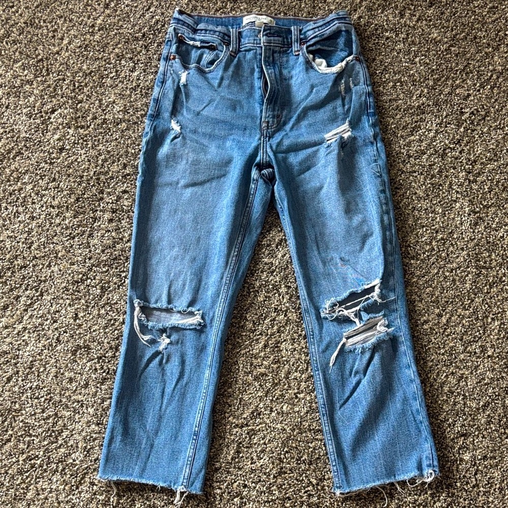 Abercrombie Ankle Straight Ultra High Rise Jean